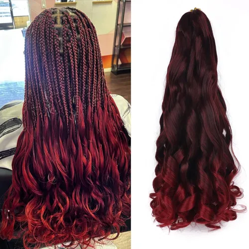 Miniatura 41 de Cabello rizado francés para trenzar de 12 pulgadas, 8 paquetes de cabello rizado preestirado para trenzas de caja, rizos franceses, trenzas
