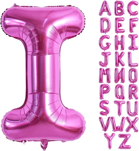 Miniatura 14 de TONIFUL Globos grandes de 40 pulgadas de color rojo rosa con letras B, globos gigantes de letras del alfabeto, globos grandes de Mylar
