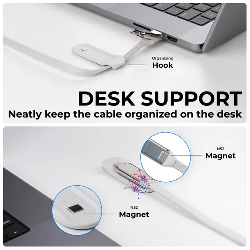 Miniatura 5 de Rolling Square inCharge XL - Cable de carga múltiple 6 en 1, cable USB portátil y USB-C con potencia de carga ultrarrápida de 100 W, 10 pies/9.8 ft