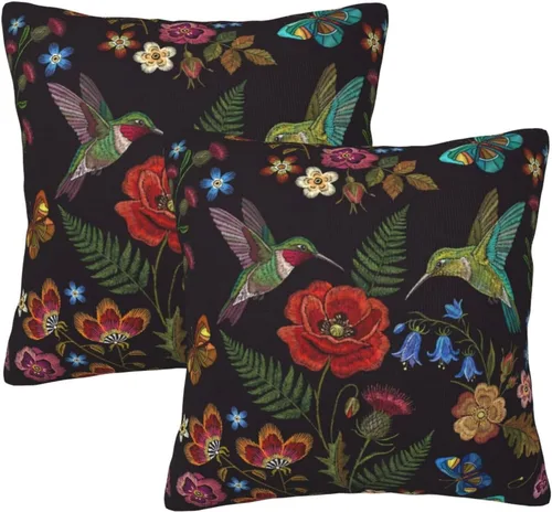 Miniatura 19 de Fiokroo Juego de 2 fundas de almohada cuadradas para sofá, dormitorio, sala de estar, automóvil, 16 x 16 pulgadas