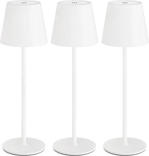 Miniatura 8 de uuffoo Paquete de 2 lámparas de mesa inalámbricas recargables de 5000 mAh, luces a pilas, control táctil, lámparas de escritorio portátiles LED de 3