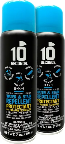 10 Seconds Spray repelente al agua | Protege el calzado, la motocicleta y el equipo de campamento | Duradero, ligero, transpirable, resistente a las