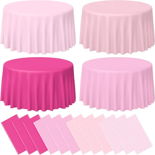 Miniatura 15 de MASHAN 6Pack de manteles para revelación de género, manteles desechables de plástico rosa y azul, fundas de mesa rectangulares para decoración