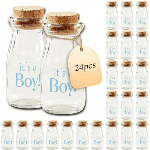 Miniatura 10 de Kate Aspen Botella de leche vintage impresa de 3.8 onzas - It's a Girl! (juego de 12) gráficos actualizados, It's A Girl Pink 2 (27196NA-GIRL)