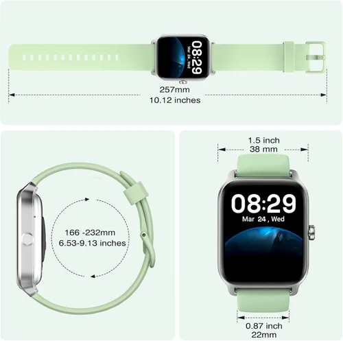 Miniatura 6 de Fitpolo Reloj inteligente para hombres y mujeres Android, Alexa incorporado [pantalla HD de 1.8 pulgadas] IP68 impermeable reloj de fitness Verde