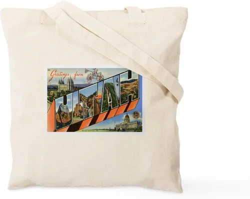 Miniatura 3 de CafePress Utah UT - Bolsa de compras de lona beige natural reutilizable