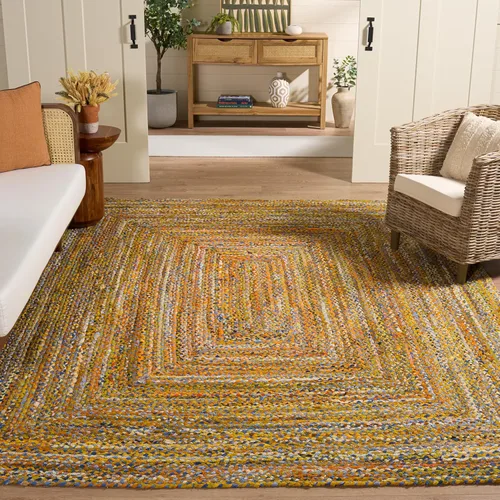 Miniatura 60 de SAFAVIEH Braided Collection - Alfombra de pasillo, 2 pies 3 pulgadas x 8 pies, color negro y azul, hecho a mano, reversible, ideal para dormitorio