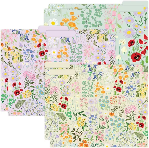 Miniatura 13 de bloom daily planners Carpetas decorativas para archivos, juego de seis organizadores de tamaño carta (8.5 x 11 pulgadas), pestañas de corte de 1/3
