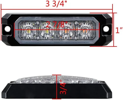 Miniatura 2 de CORP - Barra de luz estroboscópica intermitente para montaje en superficie, impermeable, SYNC, de advertencia de emergencia, 12 V-24 V