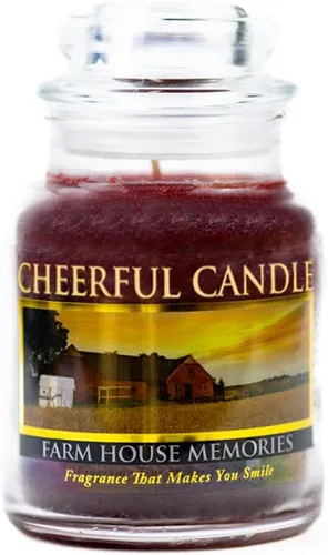 A Cheerful Giver - Vela perfumada en tarro de cristal Farm House Memories (6 onzas) con tapa y fragancia fiel a la vida, fabricada en Estados Unidos