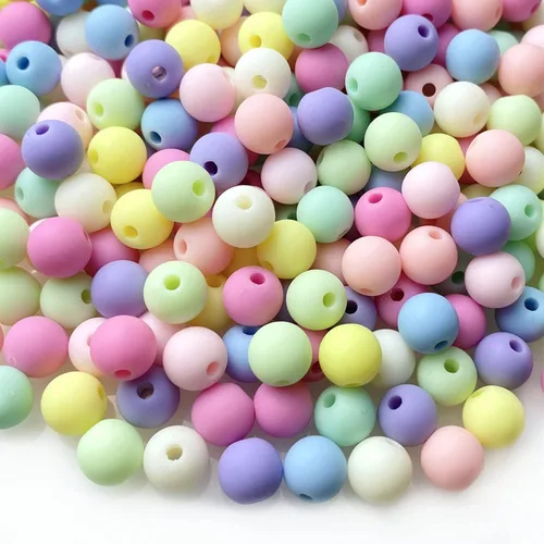 Miniatura 8 de Jmassyang 800 cuentas redondas de plástico pastel acrílicas de color caramelo de 0.236 pulgadas (0.236 in), mezcla de colores caramelo, cuentas