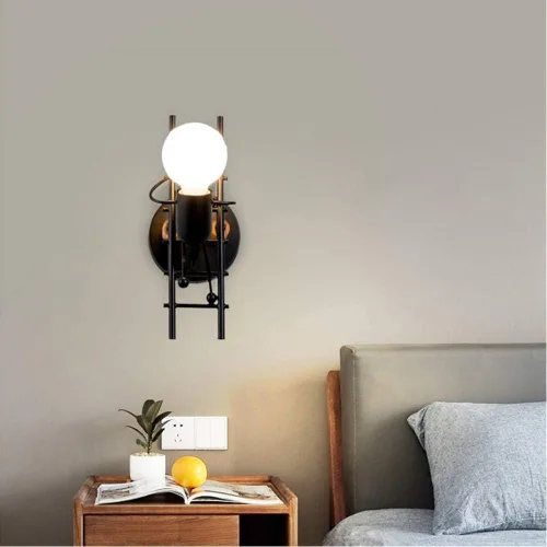 Miniatura 2 de Mengjay Humanoid - Lámpara de pared creativa para interiores, lámpara de pared moderna Art Deco Hierro E26 Base para dormitorio, habitación