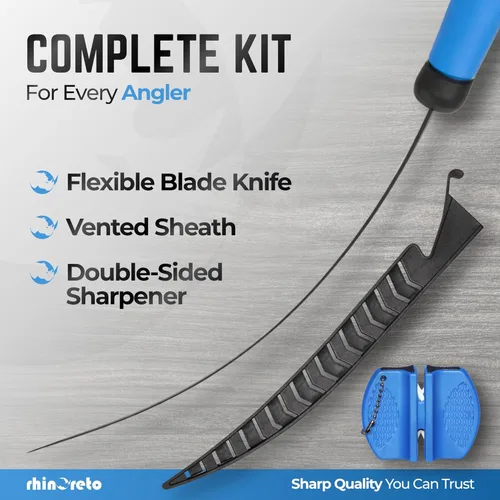 Miniatura 4 de Rhinoreto Cuchillo de filete para pescado, hoja de acero inoxidable alemán flexible y súper afilada de 5-9 pulgadas, cuchillos profesionales