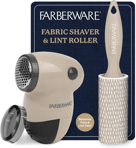 Miniatura 8 de Farberware - Juego de afeitadora de tela y removedor de pelusas, afeitadora de suéter a pilas con cuchillas triples y rodillo extra pegajoso
