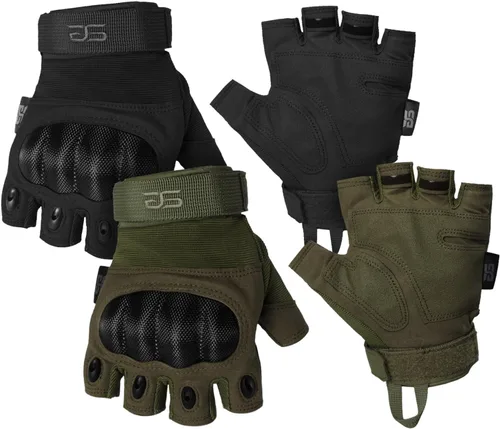 Miniatura 15 de Glove Station - Guantes tácticos de nudillos sin dedos para hombre - Guantes de motocicleta para tiro táctico, Airsoft, caza, trabajo policial