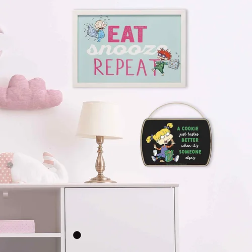 Miniatura 5 de Cita de Angelica de Rugrats de Nickelodeon, Alfombra de Galleta Colgante de Madera para Pared - Gracioso Cartel de Angelica para Decoración del Hogar
