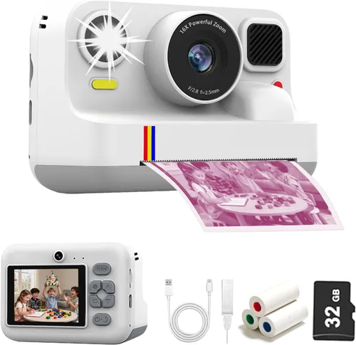 Miniatura 9 de Cámara de impresión instantánea para niños, cámaras de impresión digital instantánea HD 1080P