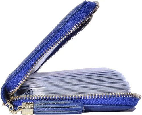 Miniatura 3 de Easyoulife - Monedero de cuero con cremallera, billetera portatarjetas para mujer, bloqueo RFID