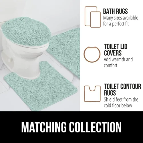Miniatura 454 de Gorilla Grip - Tapete de baño de felpilla gruesa, suave y absorbente, secado rápido, de microfibra, con reverso de caucho, para piso de ducha, Nube