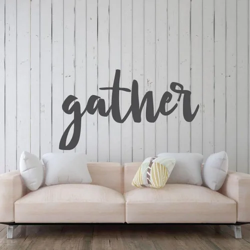 Miniatura 6 de Gather" Sign Wall Art Decal - Cursive Large Living Room Wall Décor Sticker - Family and Friends Themed Home Wall Decoration - Perfect for Living