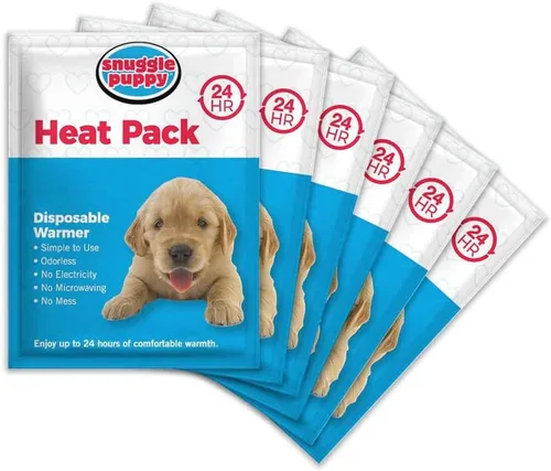 SmartPetLove Snuggle Puppy Paquetes de calor de repuesto, 6 calentadores de manos desechables sin olor, de larga duración, fabricados con todos los