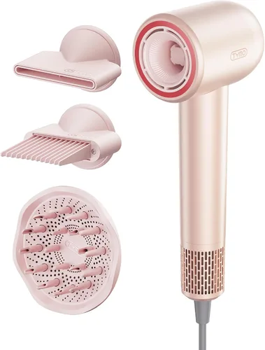 TYMO - Secador de pelo profesional de alta velocidad de 1500 W, secado rápido de 110,000 rpm, secador de pelo iónico de 200 millones con difusor y