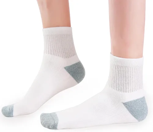 Miniatura 7 de Calcetines tobilleros para mujer, calcetines de algodón acolchados completos, 6 pares de calcetines atléticos antiampollas 7-1010-13