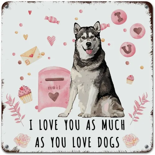 Miniatura 24 de Love Mails Chow Chow Dog Aluminum Art Signs I Love You As Much As You Love Dog Retro Vintage Art Wall Plaque Valentine Gift Metal Tin Sign for Kid