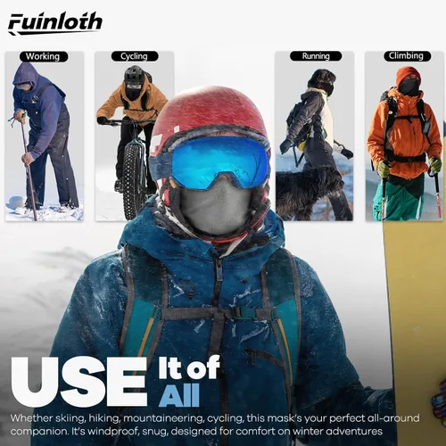 Miniatura 7 de Fuinloth Paquete de 2 polainas de invierno para el cuello, bufanda calentadora de forro polar para clima frío para hombres y mujeres