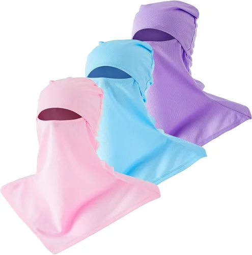 Miniatura 12 de SATINIOR Pasamontañas de 3 piezas, protección solar, cubierta para el cuello, pasamontañas de verano, máscara facial para motocicleta para hombres