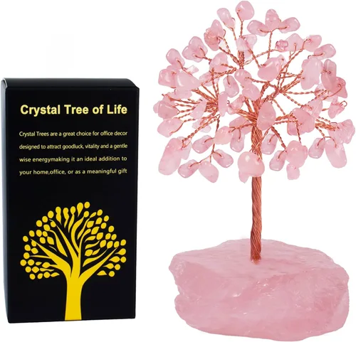 Miniatura 7 de Árbol de la vida de cristal de amatista, decoraciones de árbol del dinero, cristales y piedras curativas, piedras preciosas de energía positiva