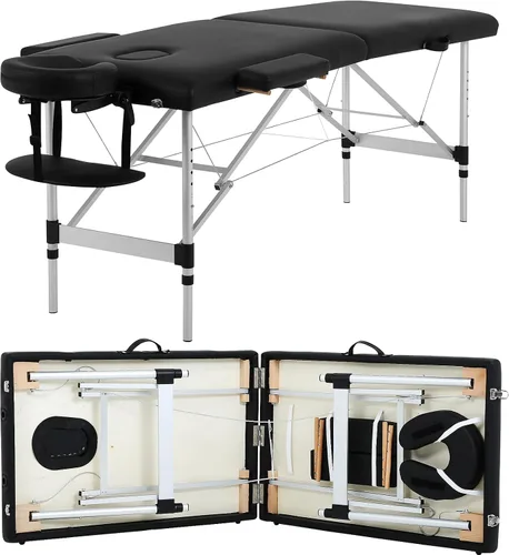 Miniatura 9 de Mesa de masaje portátil - Cama de spa plegable para fisioterapia, esteticista, tatuaje - negro