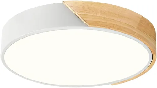Miniatura 20 de Moderna lámpara de techo de madera regulable, LED minimalista 5CCT 2700K-6000K, lámpara de techo empotrada, lámpara de iluminación redonda para Negro