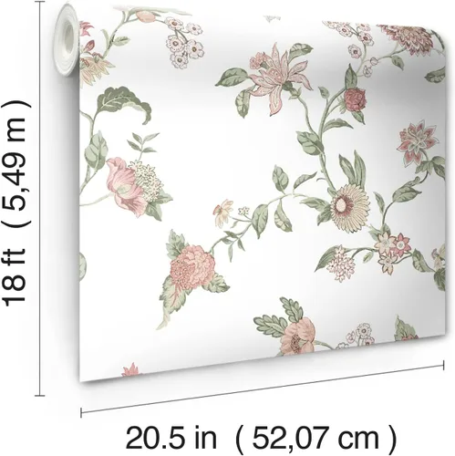 Miniatura 3 de RoomMates Waverly RMK12599PL Graceful Garden Trail - Papel tapiz para despegar y pegar, color rosa Rosado