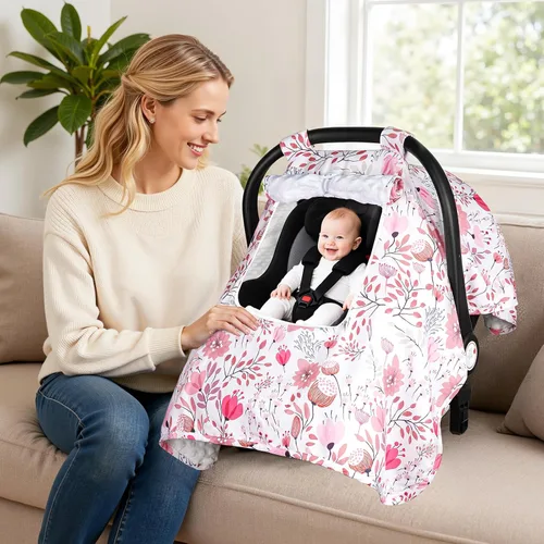 Miniatura 3 de Funda para Asiento de Coche para Bebé, Fundas para Asiento de Coche para Bebé con 2 Capas, Ventanas con Cremallera Transpirables, Funda para Asiento