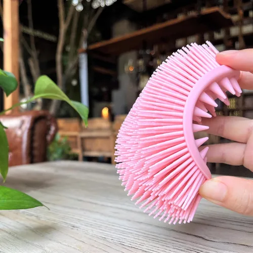 Miniatura 6 de Cepillo sensorial prémium para niños o autismo, limpiador corporal de silicona suave, cepillos sensoriales 2 en 1 para terapia ocupacional, esponja