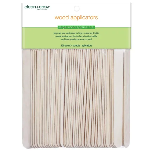 Clean + Easy Aplicador de cera de madera grande – Varillas de cera para depilación en cuerpo, piernas, brazos, pecho y espalda – Espátula desechable