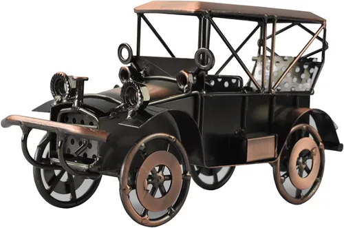 Metal antiguo modelo de coche vintage decoración del hogar, colecciones hechas a mano hechas a mano, vehículo coleccionable (bronce)