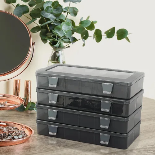 Miniatura 4 de MoNiBloom Organizador de Cajas de Aparejos Pequeñas de 12 Rejillas con Divisores Removibles Compartimento Ajustable Caja de Almacenamiento