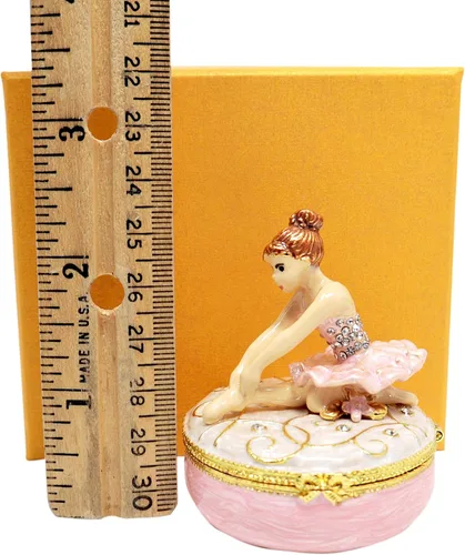 Miniatura 3 de Caja de joyería de bailarina rosa con texto en inglés "Bejeweled