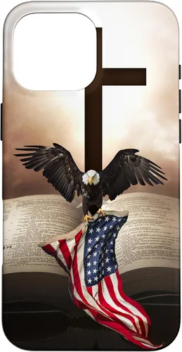 Miniatura 19 de Pretty Christian Cross Bible A Bald Eagle Grip American Flag Case for iPhone 17