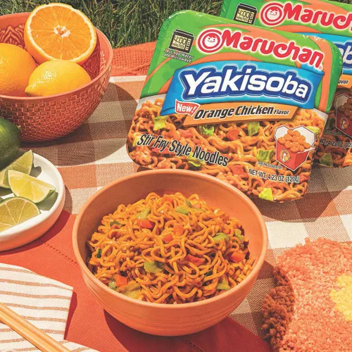 Miniatura 4 de Maruchan Pollo naranja Yakisoba, fideos Ramen instantáneos japoneses, 4.23 onzas, 8 unidades (paquete de 5)