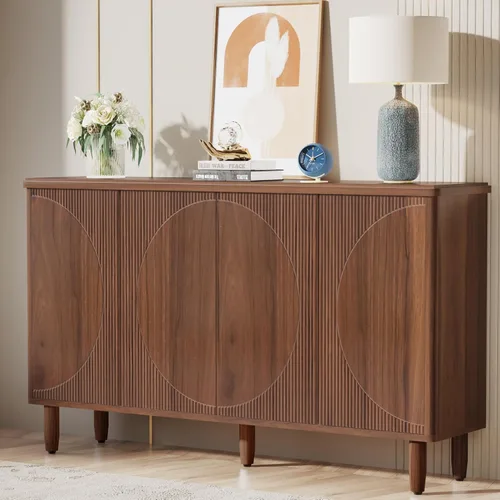 Tribesigns Aparador de buffet con almacenamiento, armario de almacenamiento moderno, mesa de buffet con puertas para sala de estar, cocina, comedor
