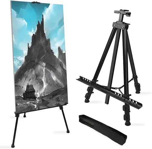 RRFTOK Soporte de caballete de exhibición de pintura artística, trípode de metal ajustable portátil de 72 pulgadas con caballetes de artista para