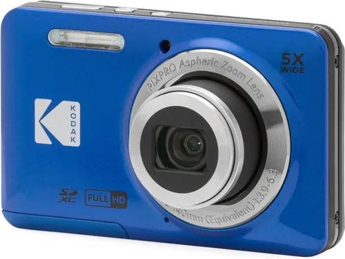 Miniatura 4 de Kodak PIXPRO - Cámara digital FZ55, paquete azul con tarjeta de memoria Lexar de 32 GB de alto rendimiento 800x UHS-I SDHC + funda de cámara Deco