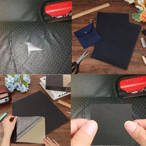 Miniatura 6 de Parche de reparación de cuero de 17.7 x 39.4 pulgadas, transpirable, adhesivo perforado, parche de reparación autoadhesivo para muebles, sofá