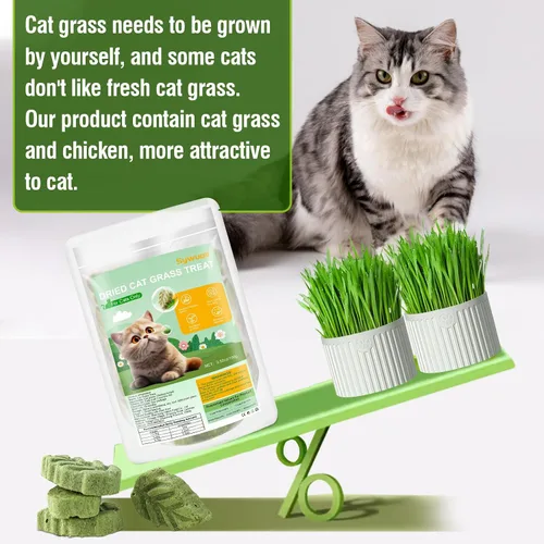 Miniatura 5 de Golosinas de Hierba para Gatos 100g/3.52oz, Varilla de Hierba para Gatos para Dentición para Eliminar Bolitas de Pelo y Limpieza de Dientes, Palo