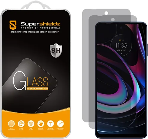 Supershieldz Paquete de 2 protectores de pantalla antiespía diseñado para Motorola Edge (2021) / Motorola Edge 5G UW, vidrio templado, antiarañazos,