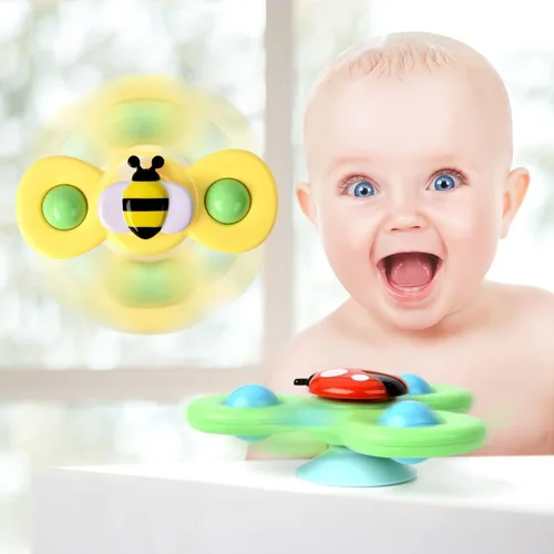 Miniatura 2 de 3 piezas Juguetes giratorios de ventosa para niños de 1 a 2 años, Juguetes giratorios para bebés de 12 a 18 meses, juguetes sensoriales para niños