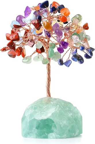 Miniatura 5 de YATOJUZI Árbol de cristales de ópalo con base de opalita, alambre de cobre, árbol de la vida para energía positiva, Reiki, buena suerte, hogar